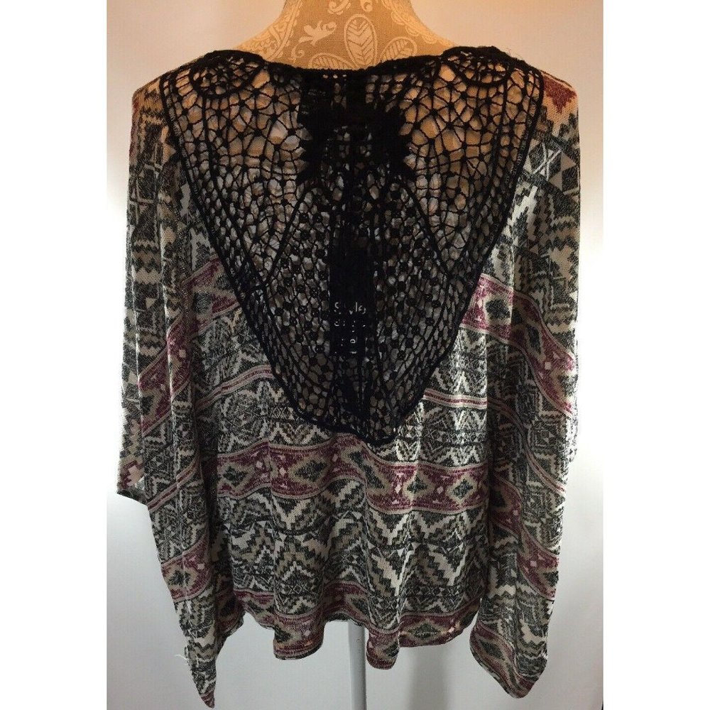 No Comment Sweater Poncho Top Junior Size M - Picture 3 of 6